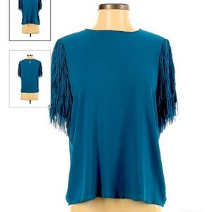 Naked Zebra Fringe Sleeve Top